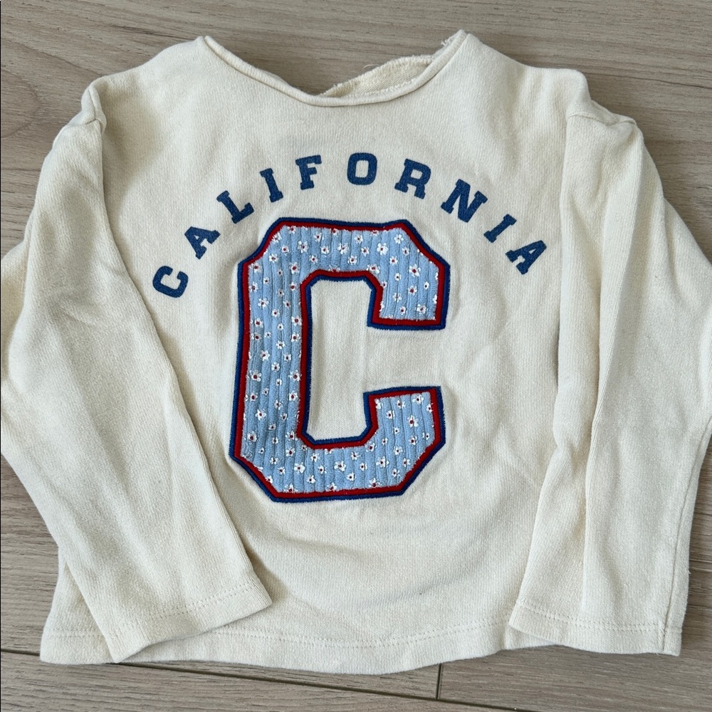 Zara Kids Long Sleeve Shirt - Cream and Blue